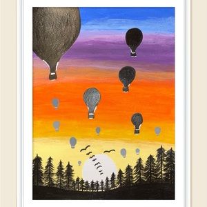 Handmade Acrylic Painting On Paper 9" X 12" Decor/Wall, Frame Not Included